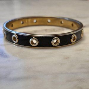 Black and Gold Tone Coach Bangle Bracelet